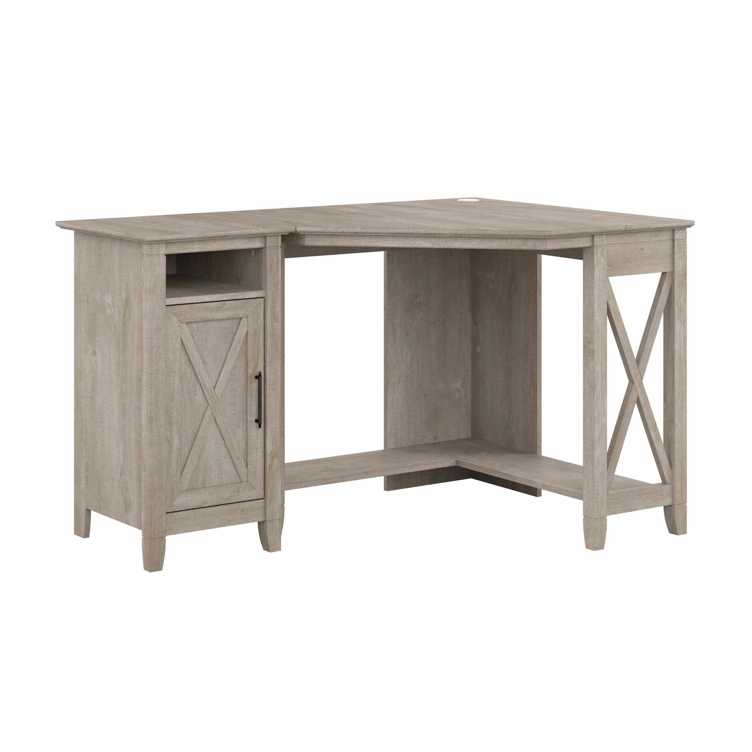 Small Corner Desk with Storage Cabinet