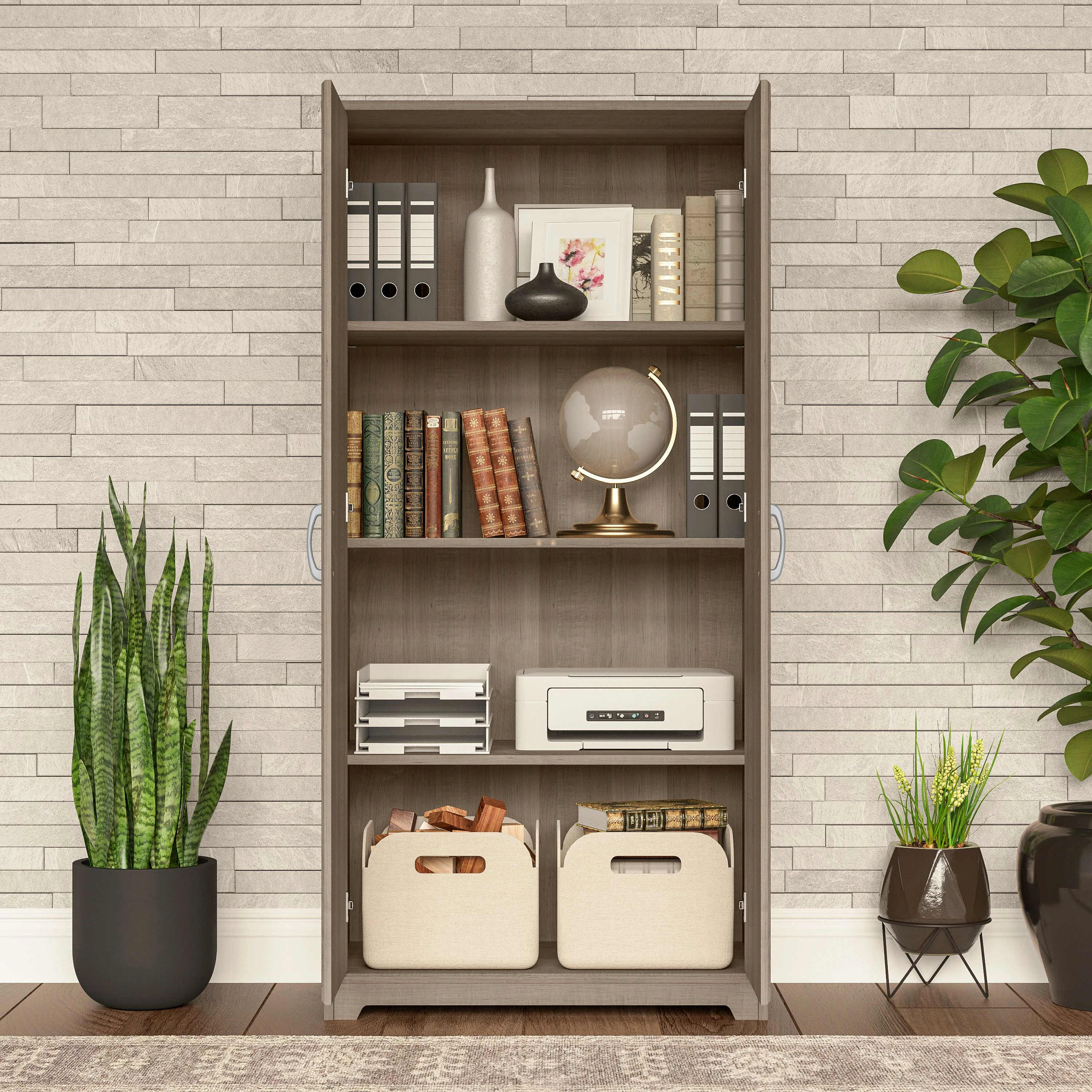 Cabot Tall Storage Cabinet with Doors