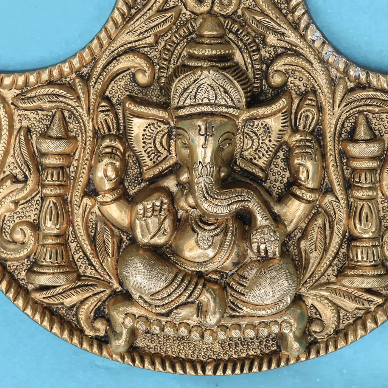 Brass Ganesha Pankha Wall Hanging