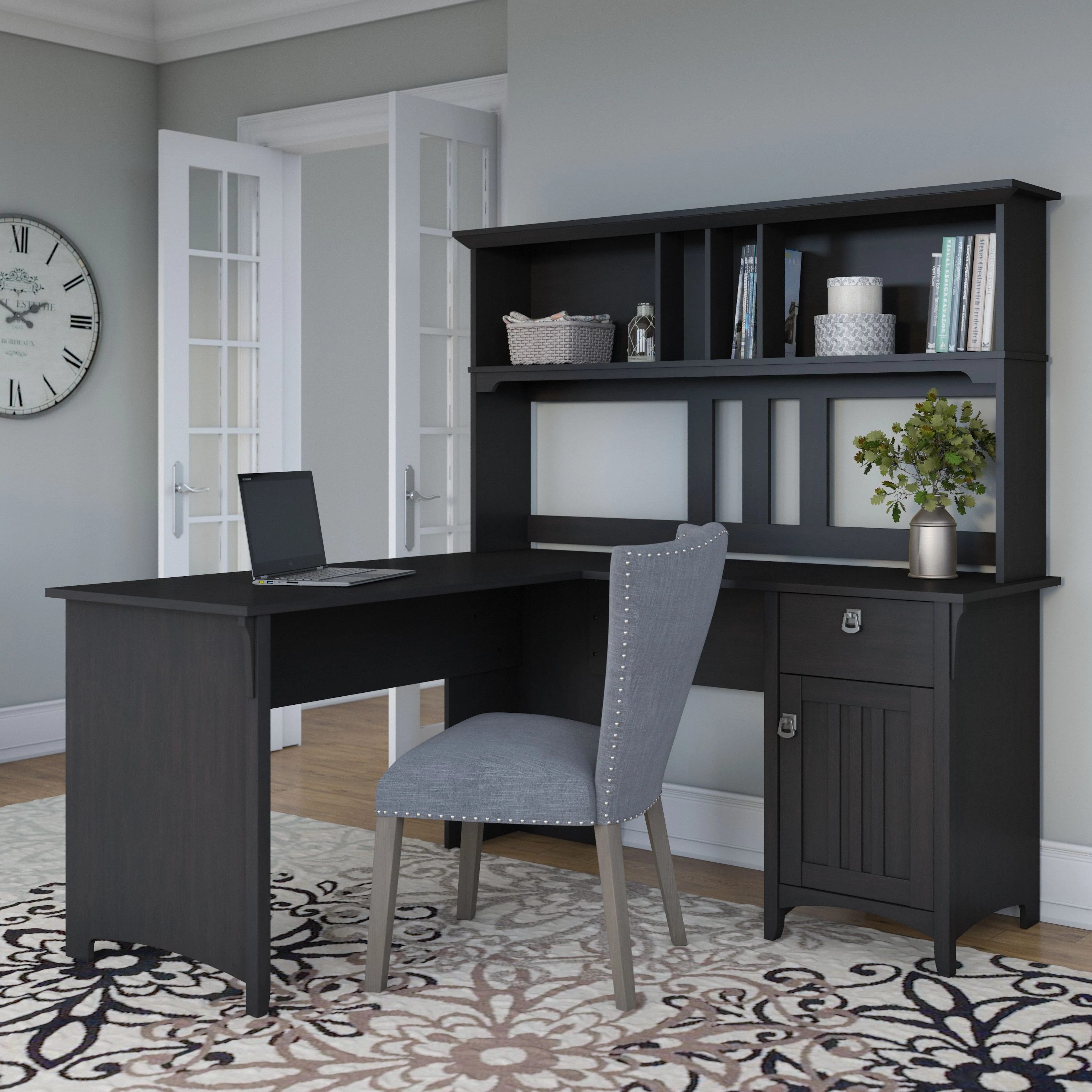 Salinas 60W L Shaped Desk with Hutch