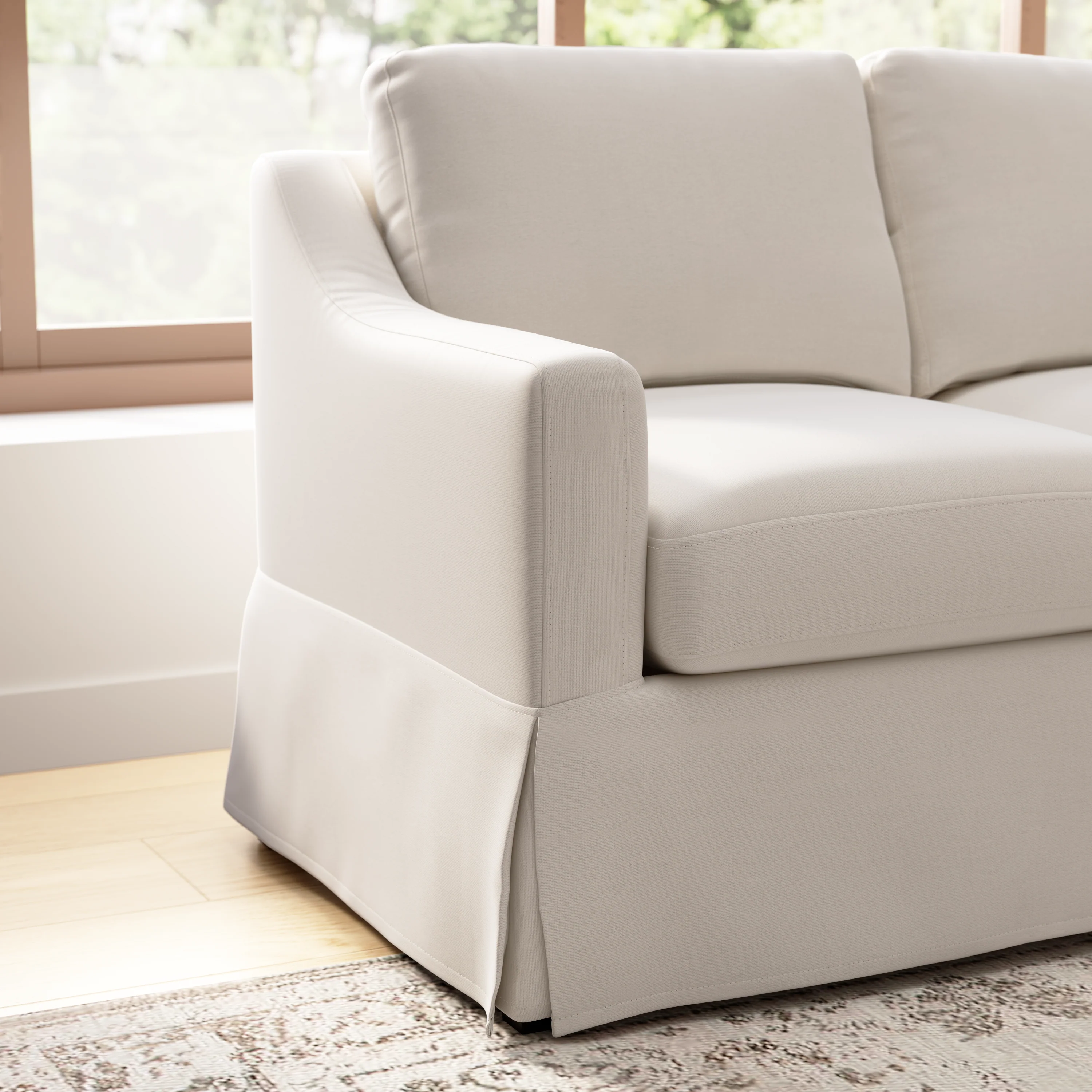 Bush Home Harper 80W Sofa, 57W Loveseat, and Storage Ottoman with Slipcovers