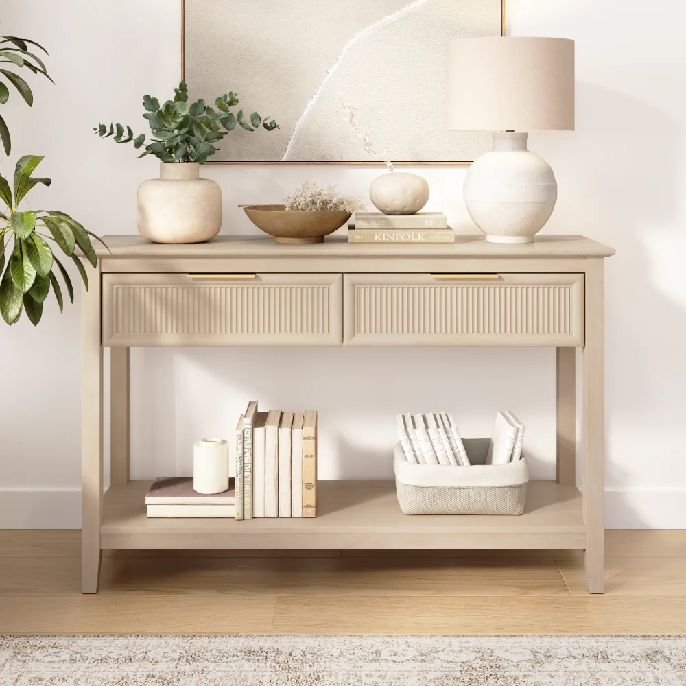 Bush Home Camille Fluted Console Table with Drawers