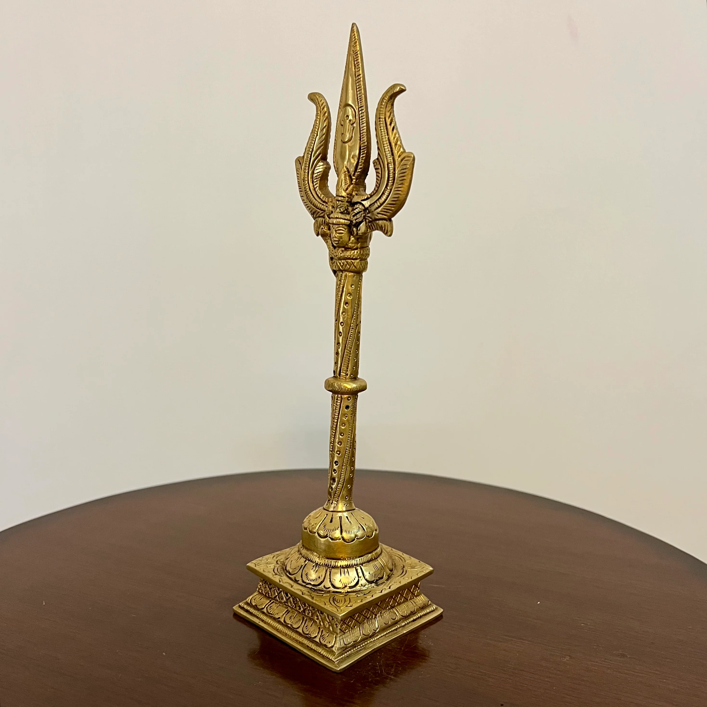 11 Inch Brass Trishul - Shiva Home Pooja Decor