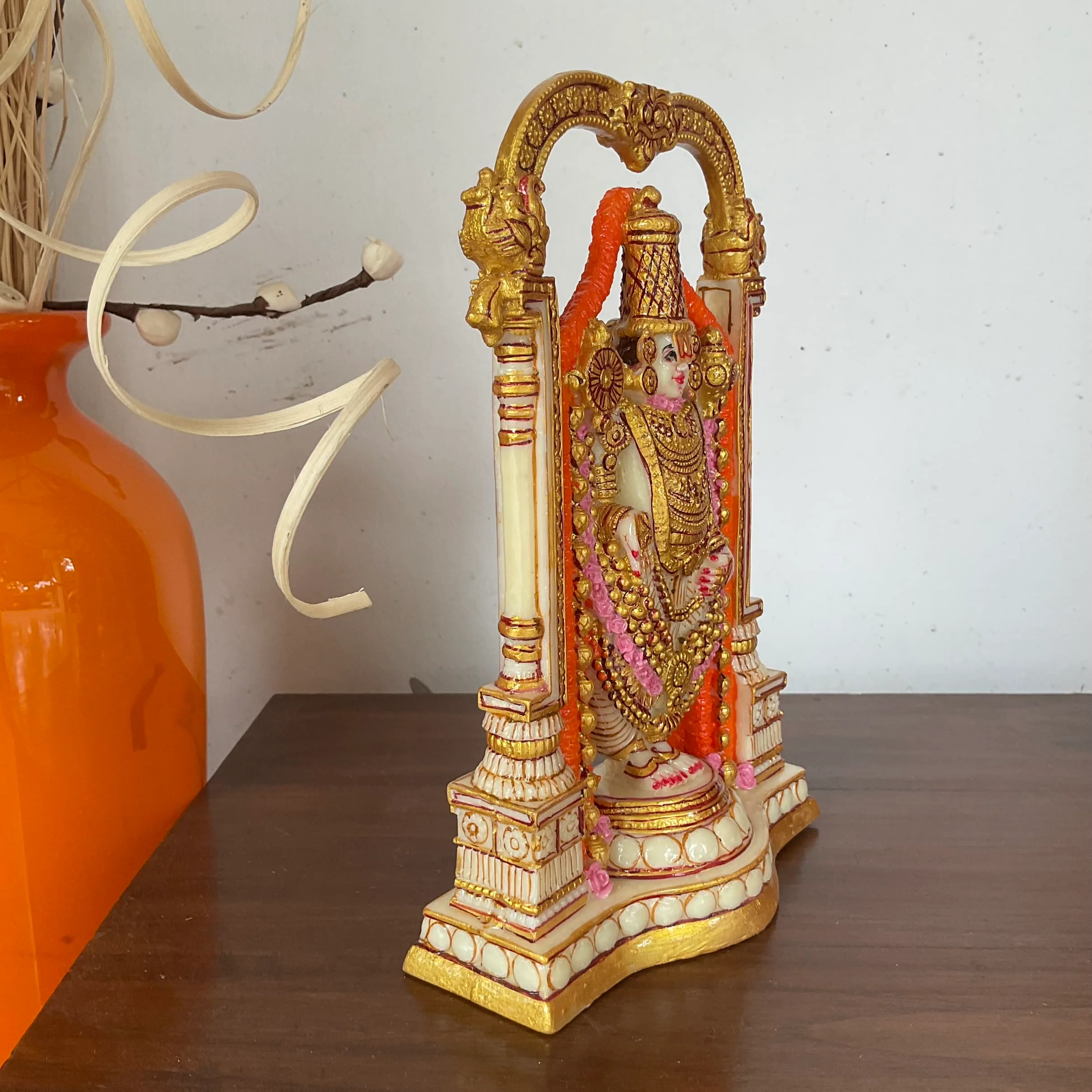 Handcrafted Balaji Statue, Marble Dust Resin Idol - Decorative Murti