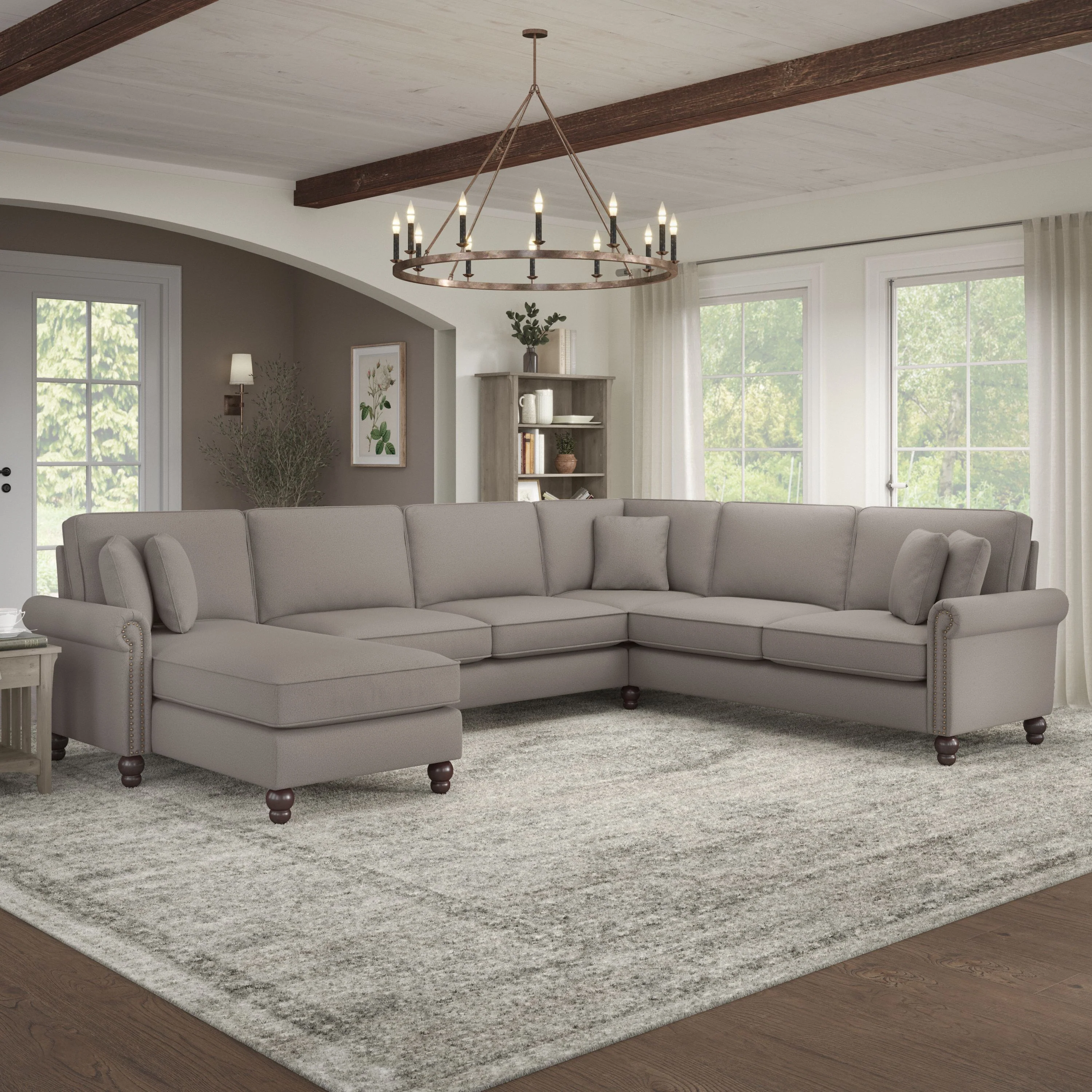 Coventry 128W U Shaped Sectional Couch with Reversible Chaise Lounge