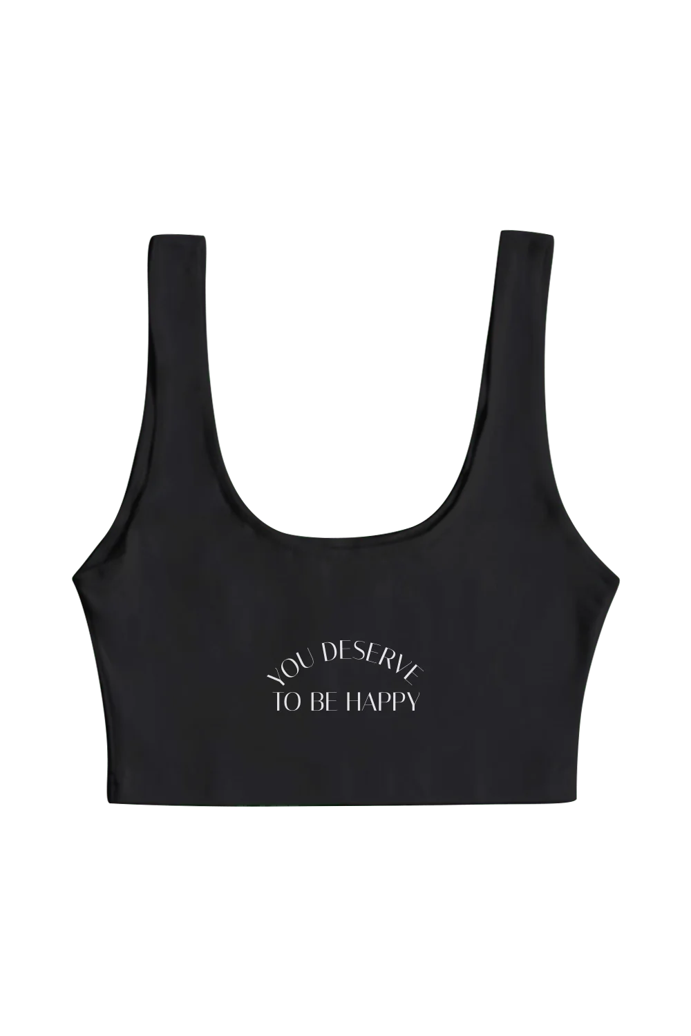 Fanjoy: You Deserve To Be Happy Black Crop Top