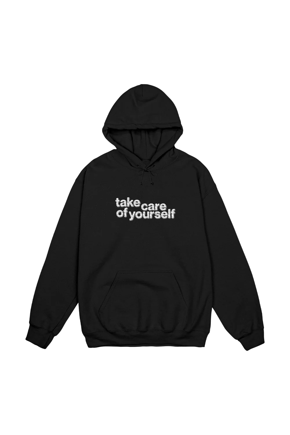 Fanjoy: Take Care Of Yourself Embroidered Black Hoodie
