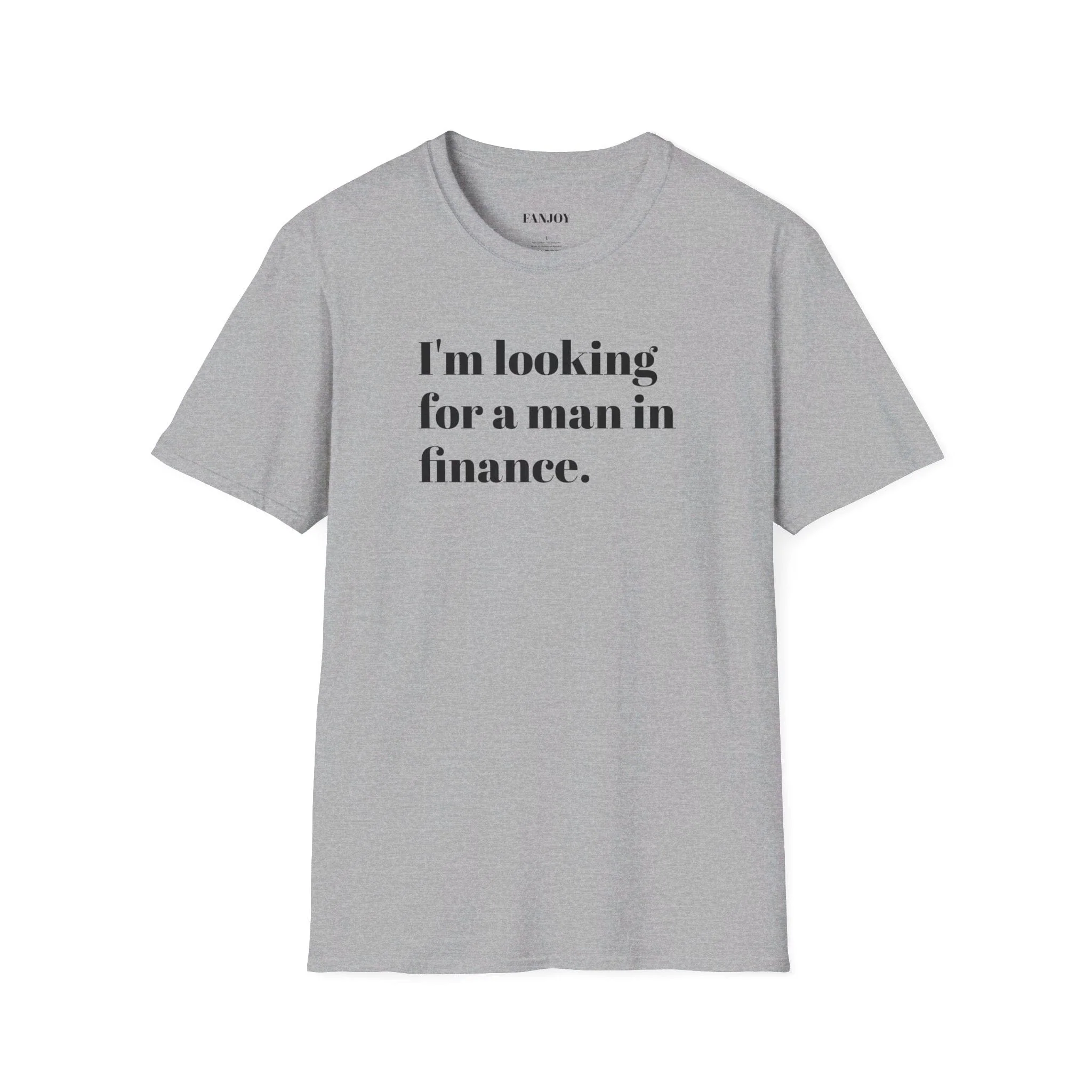 I'm looking for a man in finance tee