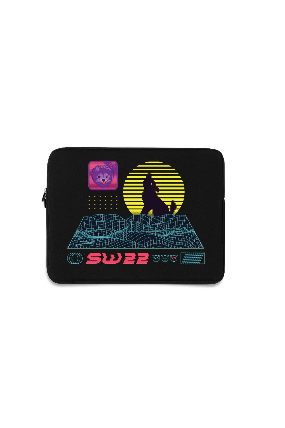 SssniperWolf: Synthwave Black Laptop Sleeve