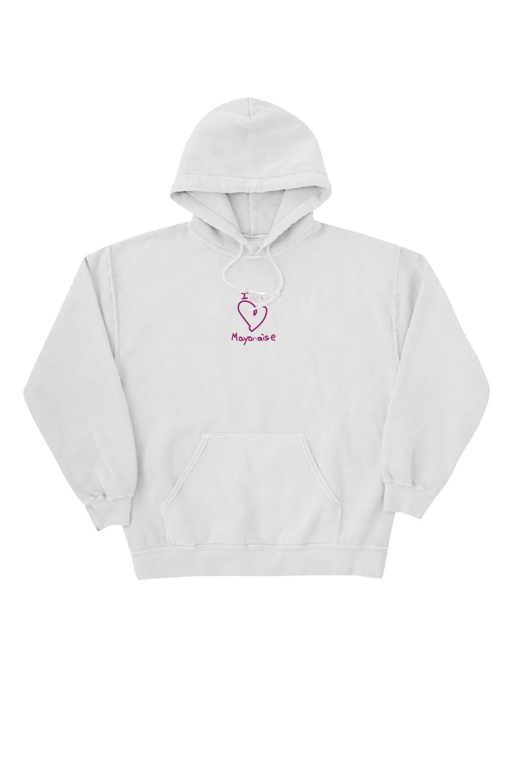 Emily Zugay: I Love Mayo Embroidered White Hoodie