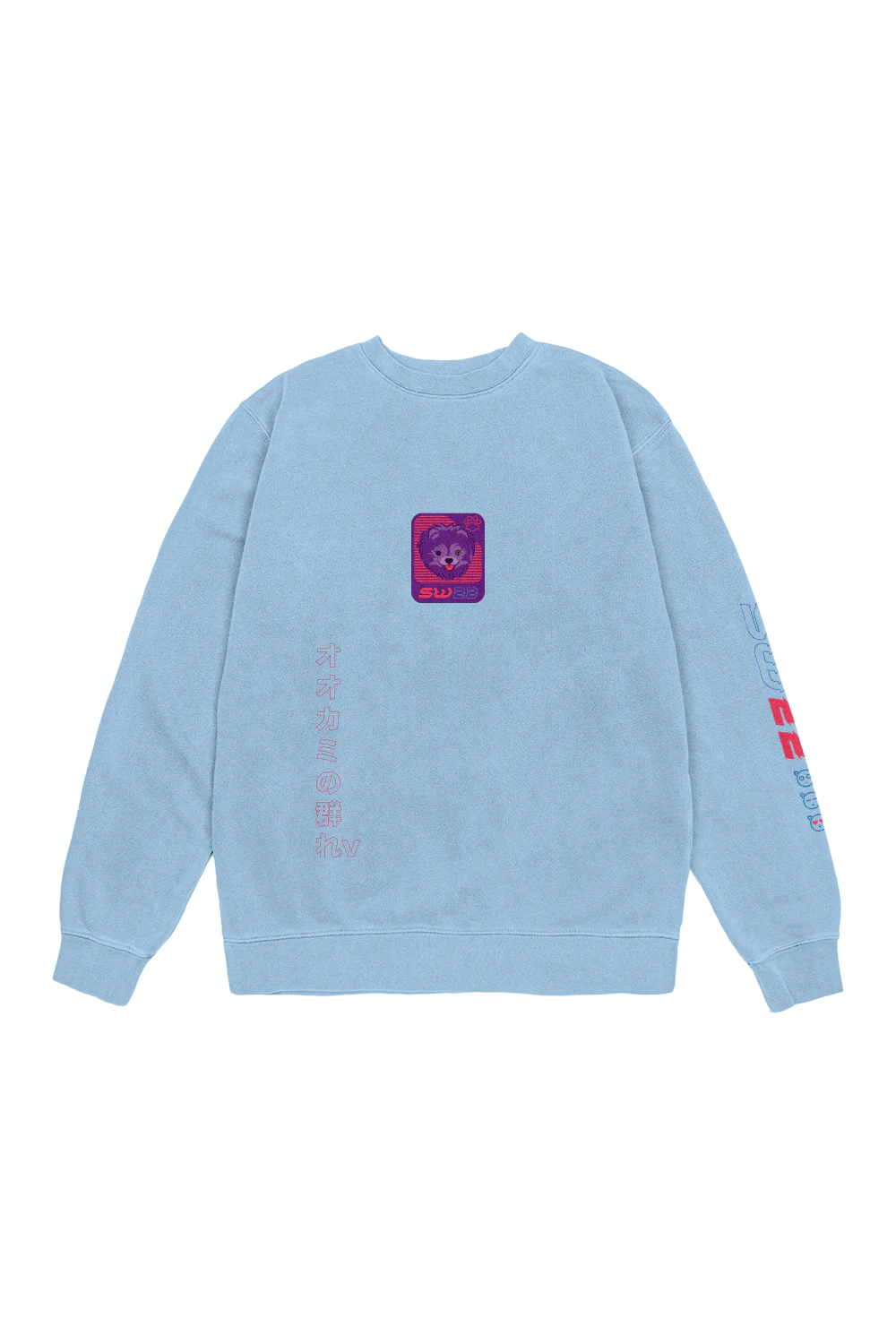 SssniperWolf: Synthwave Light Blue Crewneck