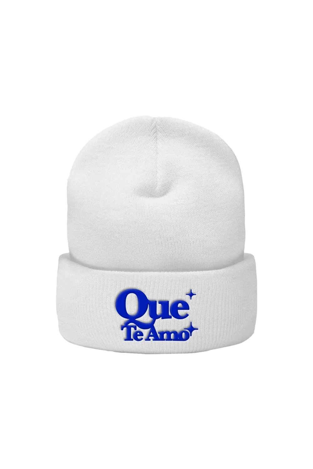 Calle y Poche: Que Te Amo White Beanie