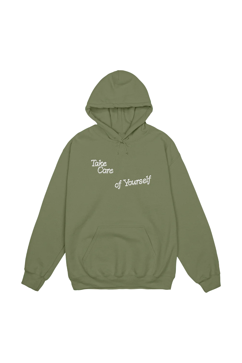 Fanjoy: Take Care Of Yourself Embroidered Olive Hoodie