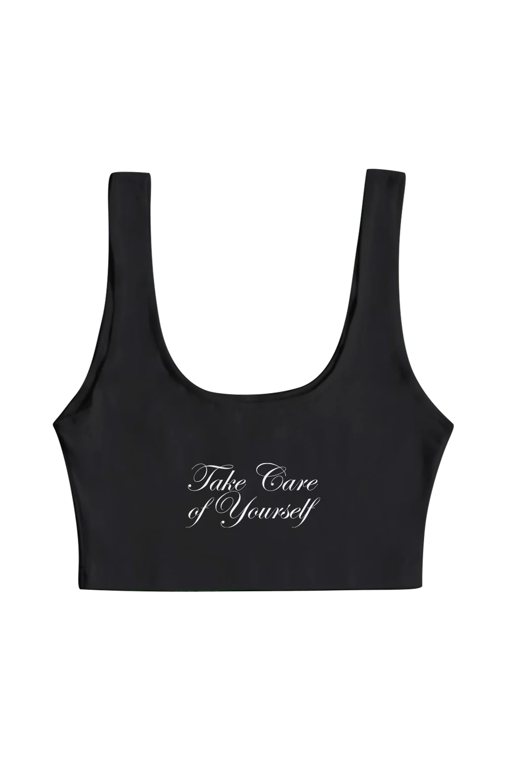 Fanjoy: Take Care Of Yourself Black Crop Top