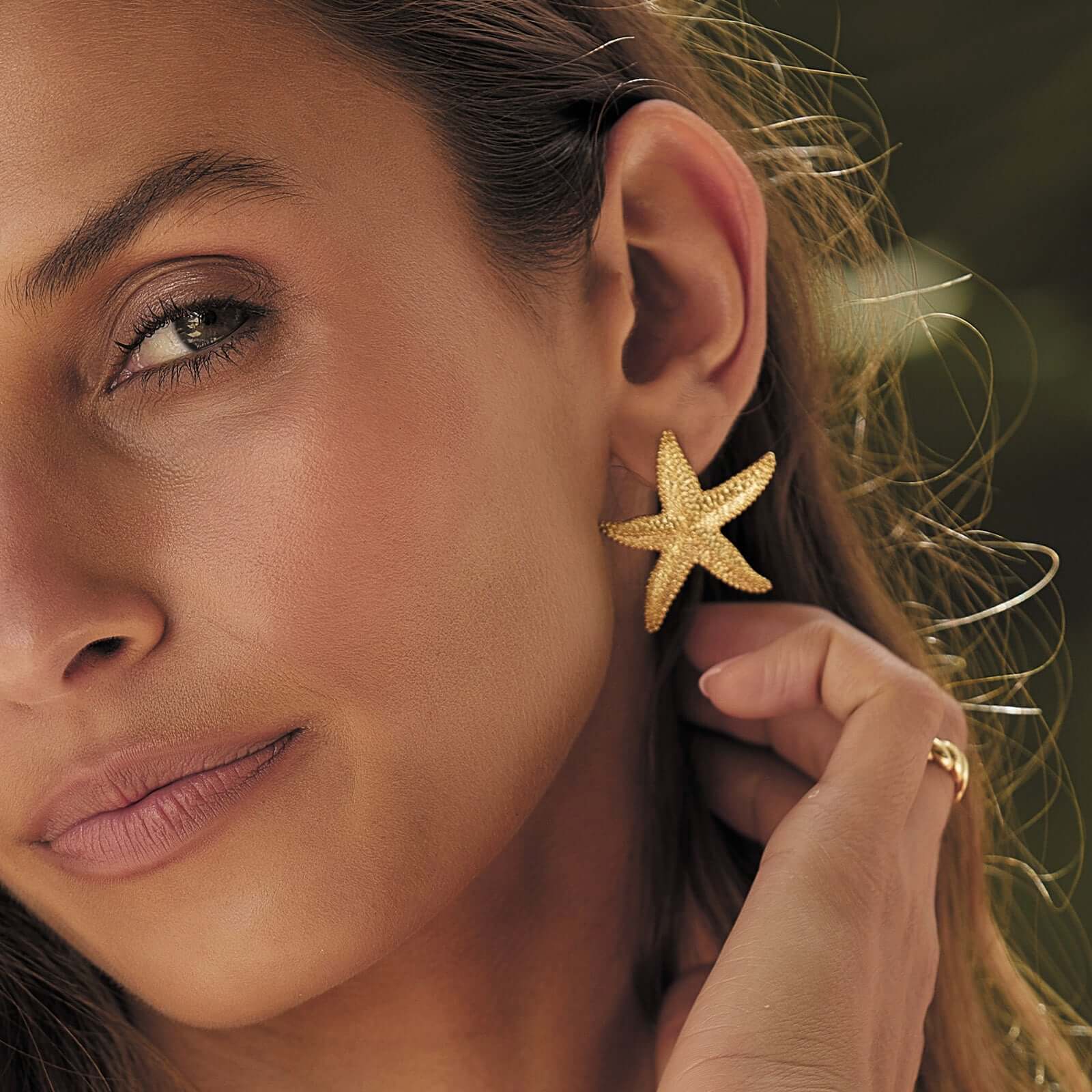 Gold Starfish Earrings