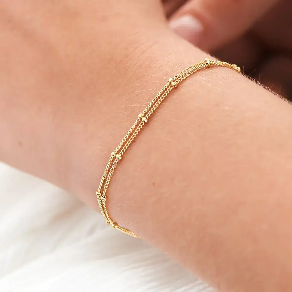 Double Gold Chain Bracelet