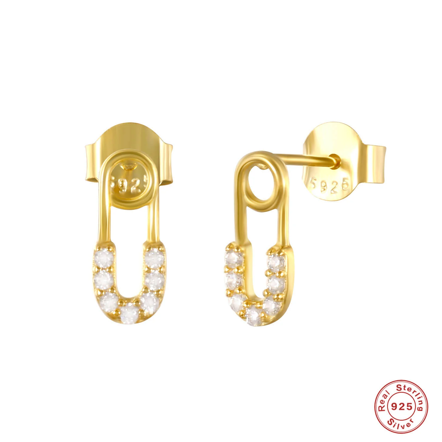 Safety Pin Stud Earrings