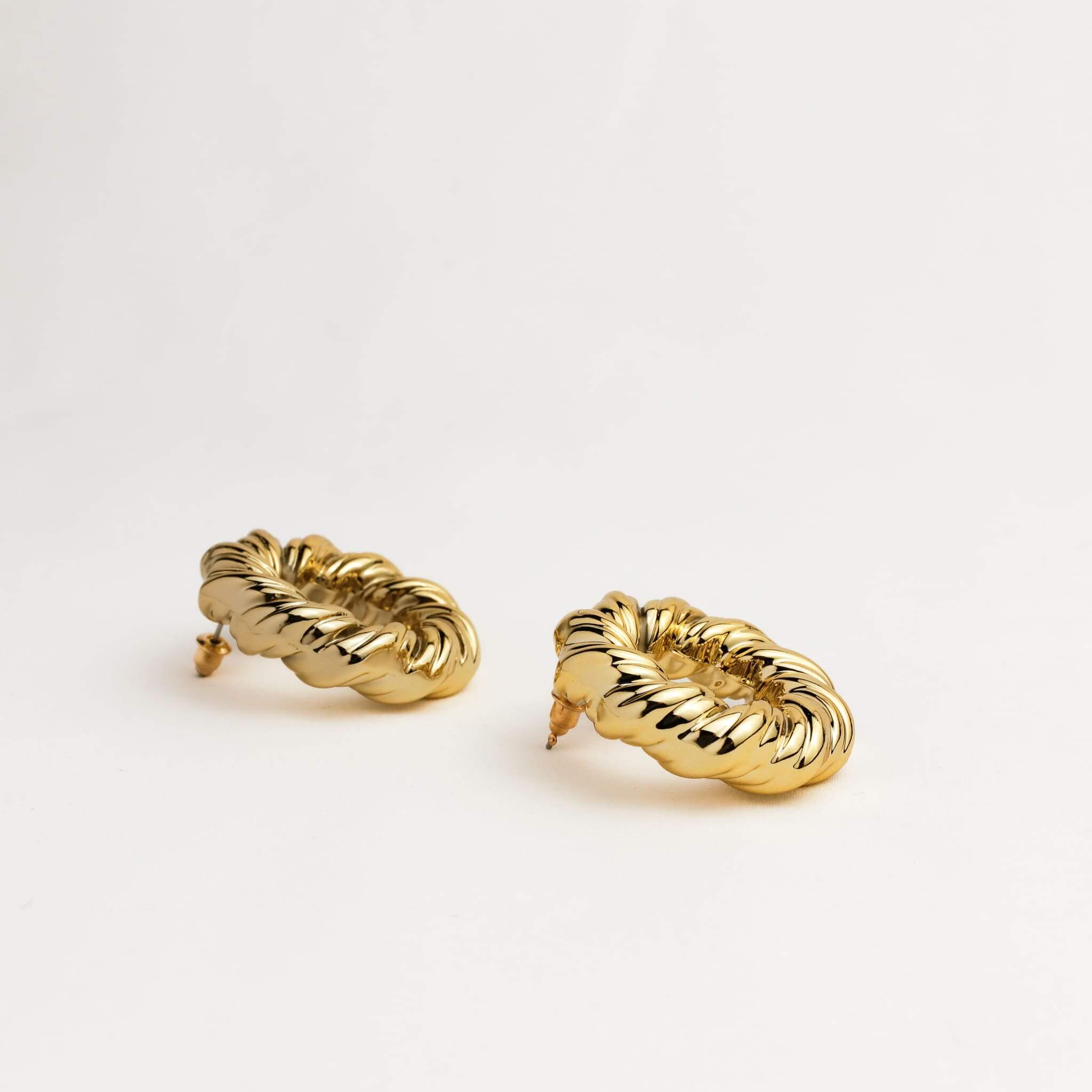Twisted Gold Hoops