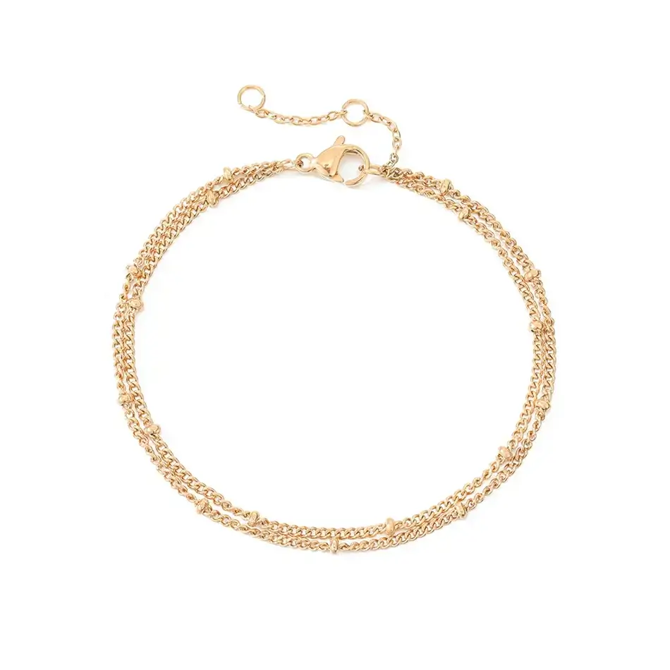 Double Gold Chain Bracelet