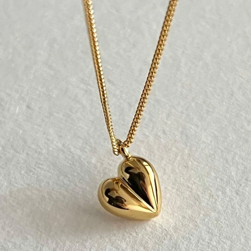 3D Heart Pendant Necklace