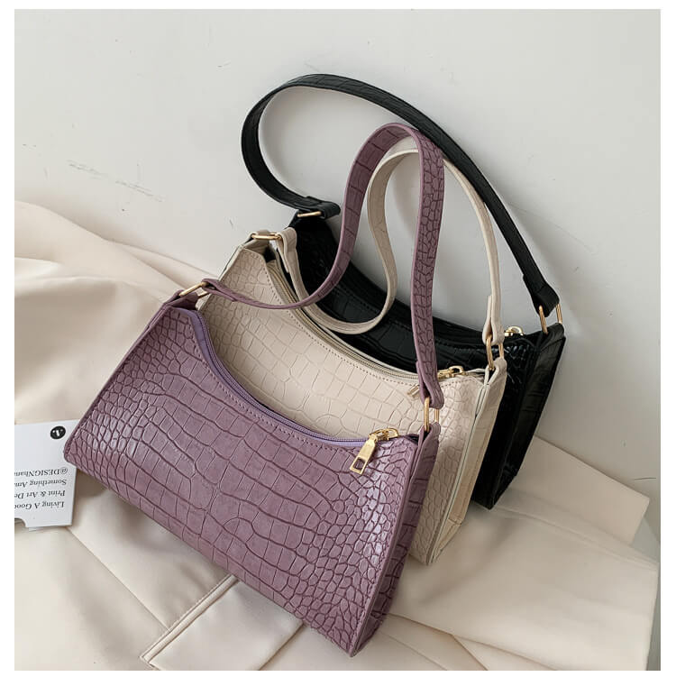 Croc Pattern Shoulder Bag