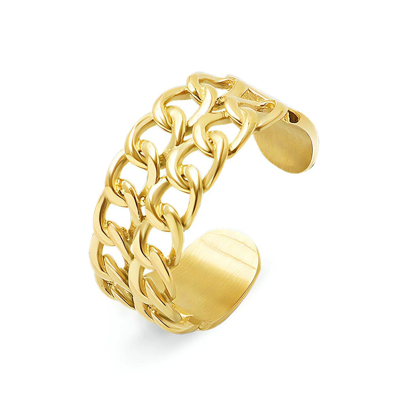 Double Gold Chain Ring