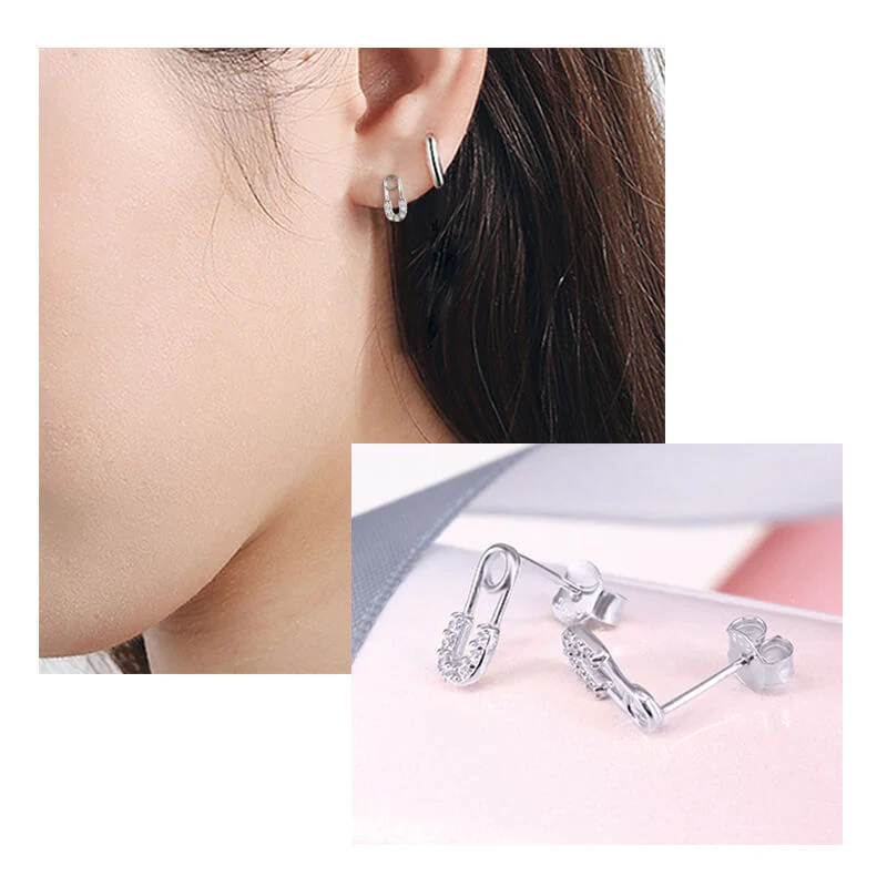 Safety Pin Stud Earrings
