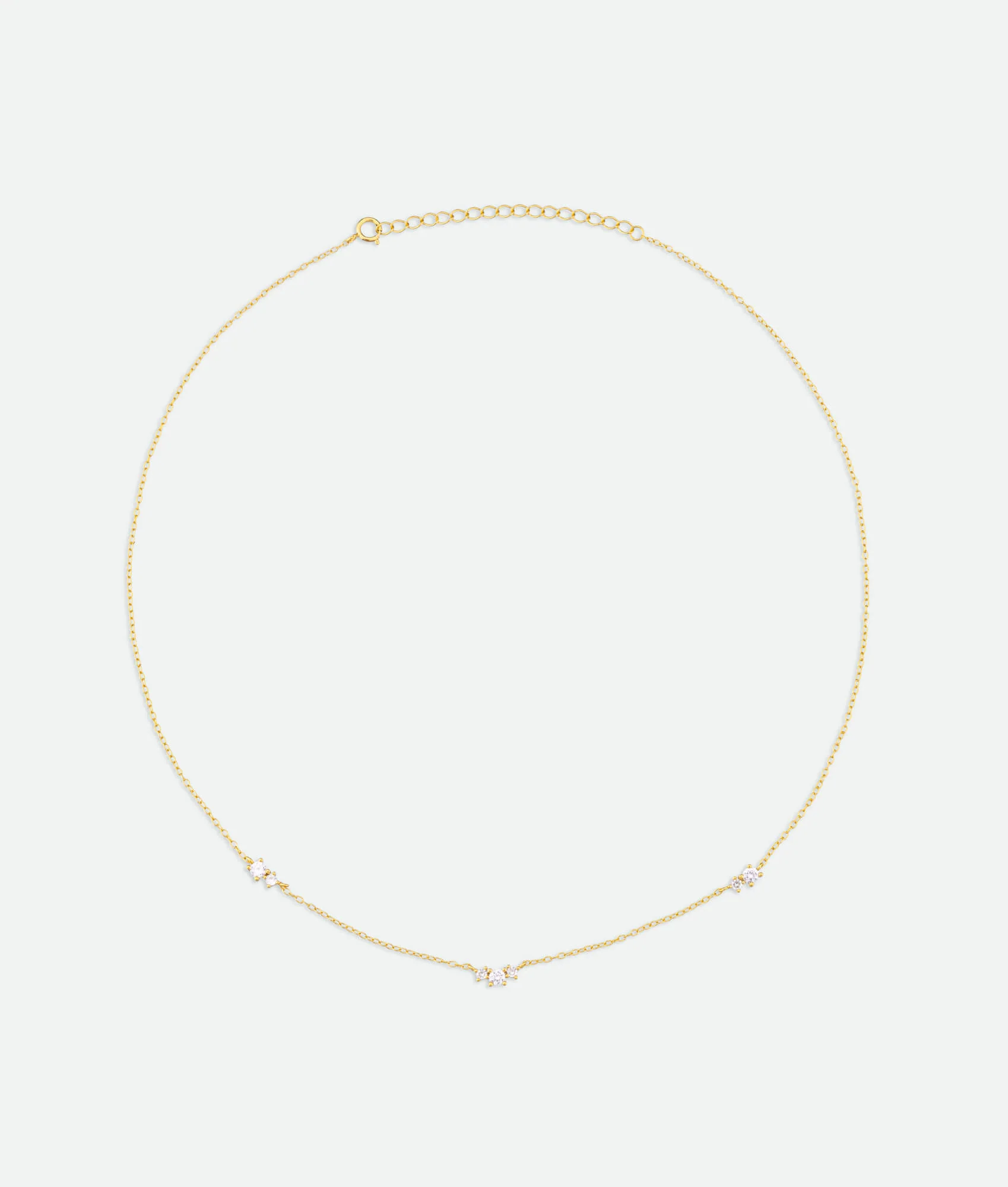 Triple Diamond Chain Necklace