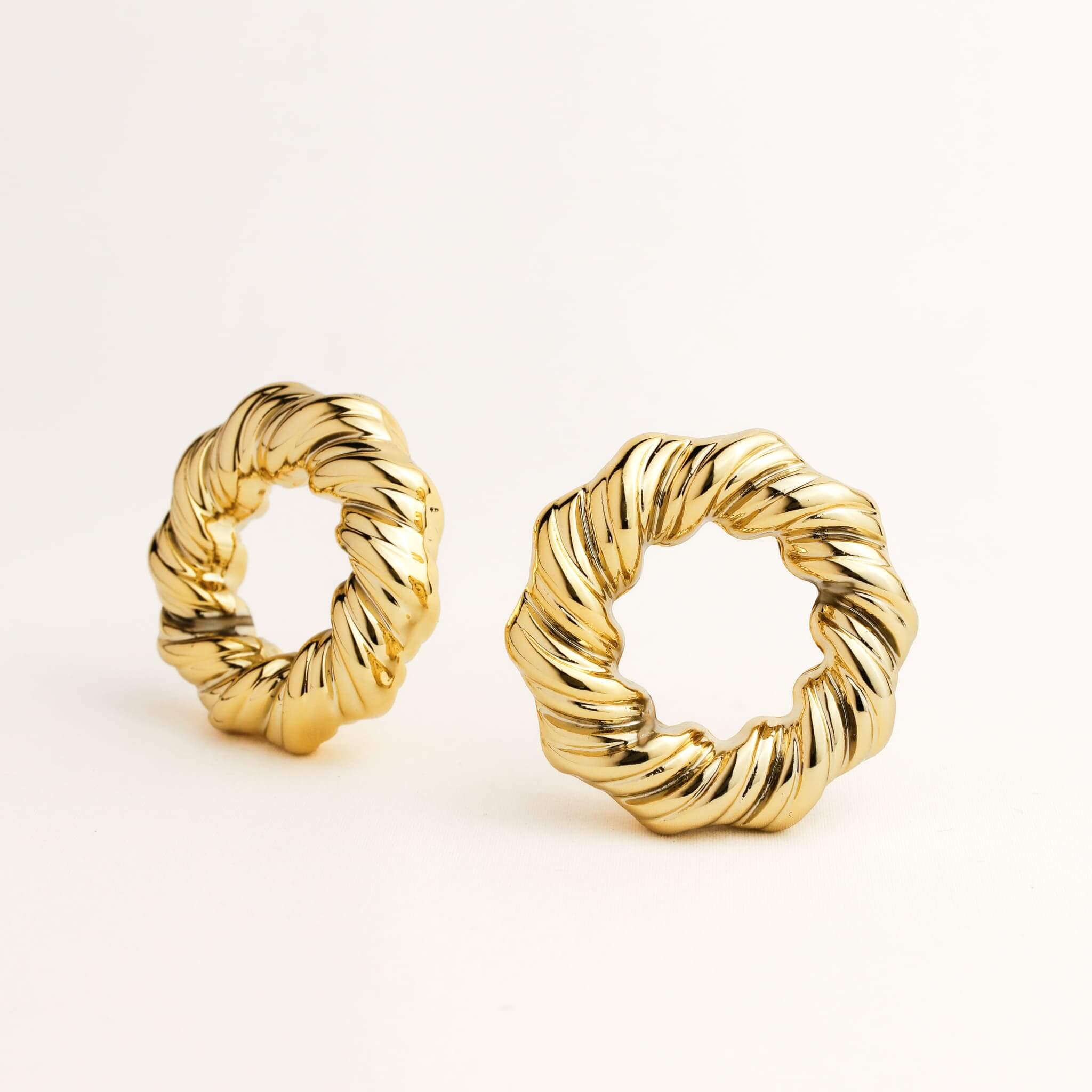 Twisted Gold Hoops