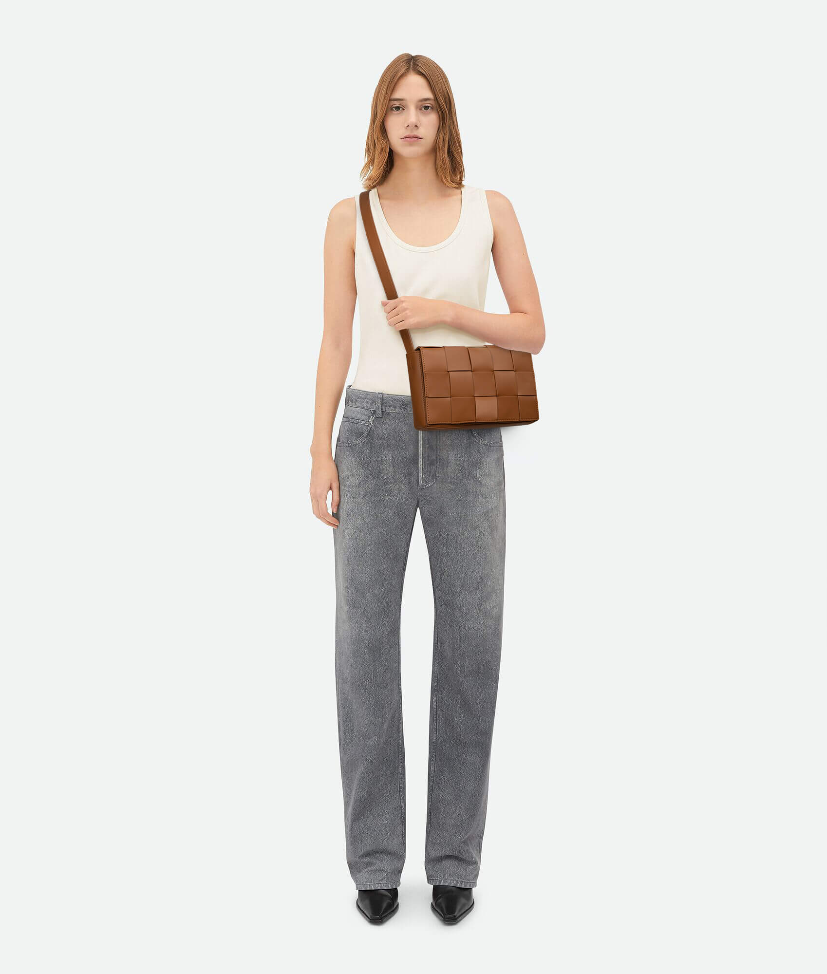 Woven Cassette Crossbody Bag