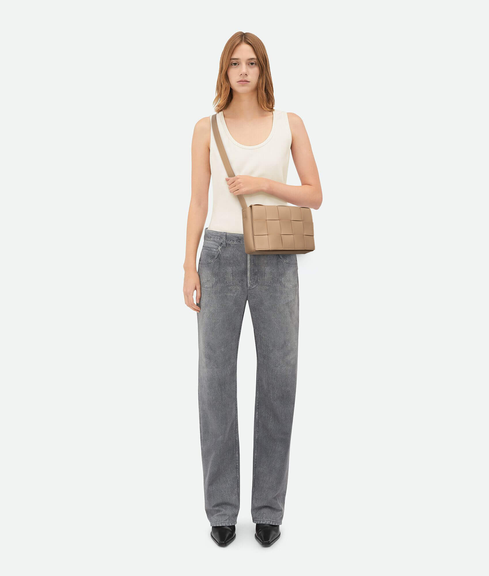 Woven Cassette Crossbody Bag