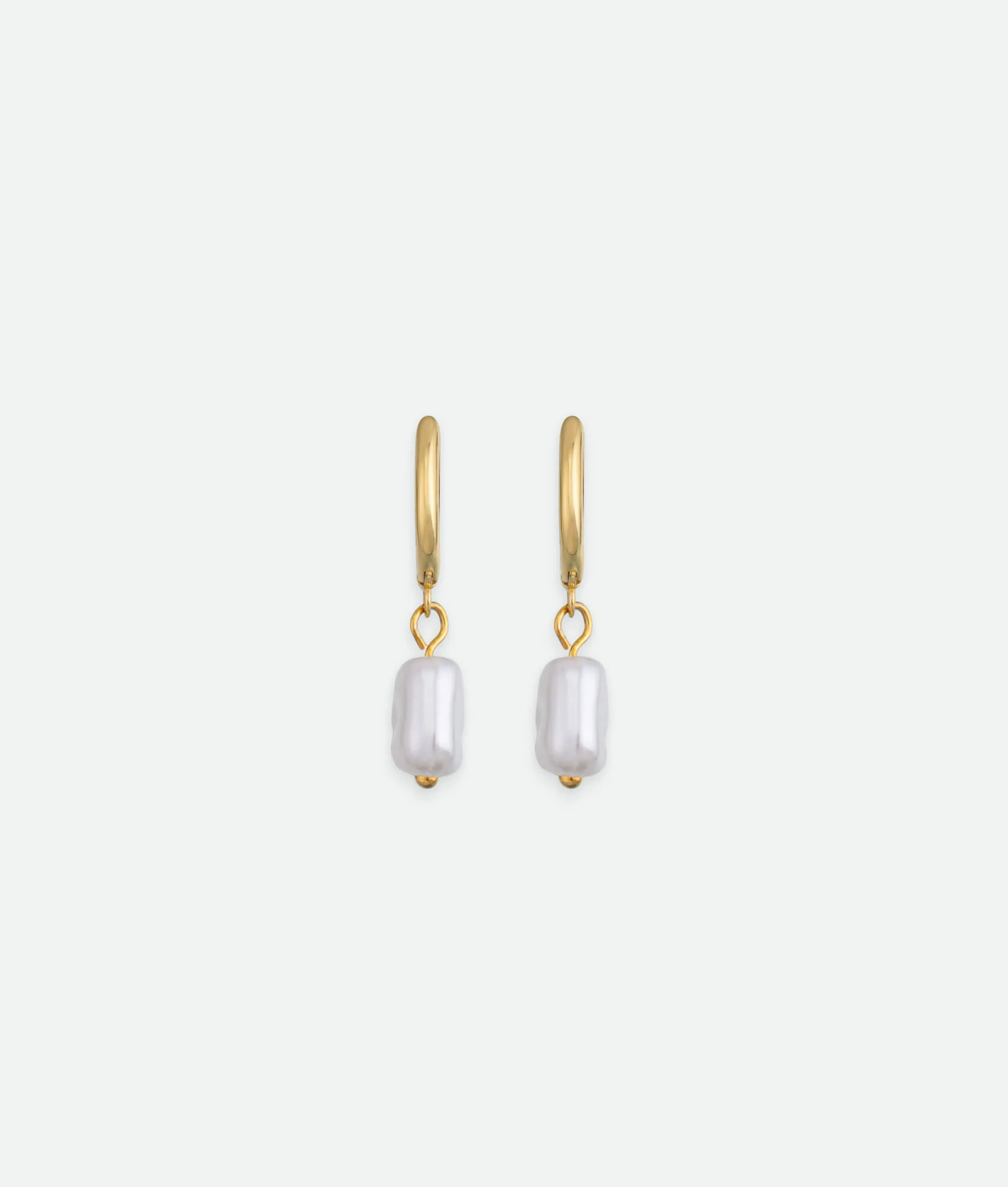Pearl Charm Hoop Earrings