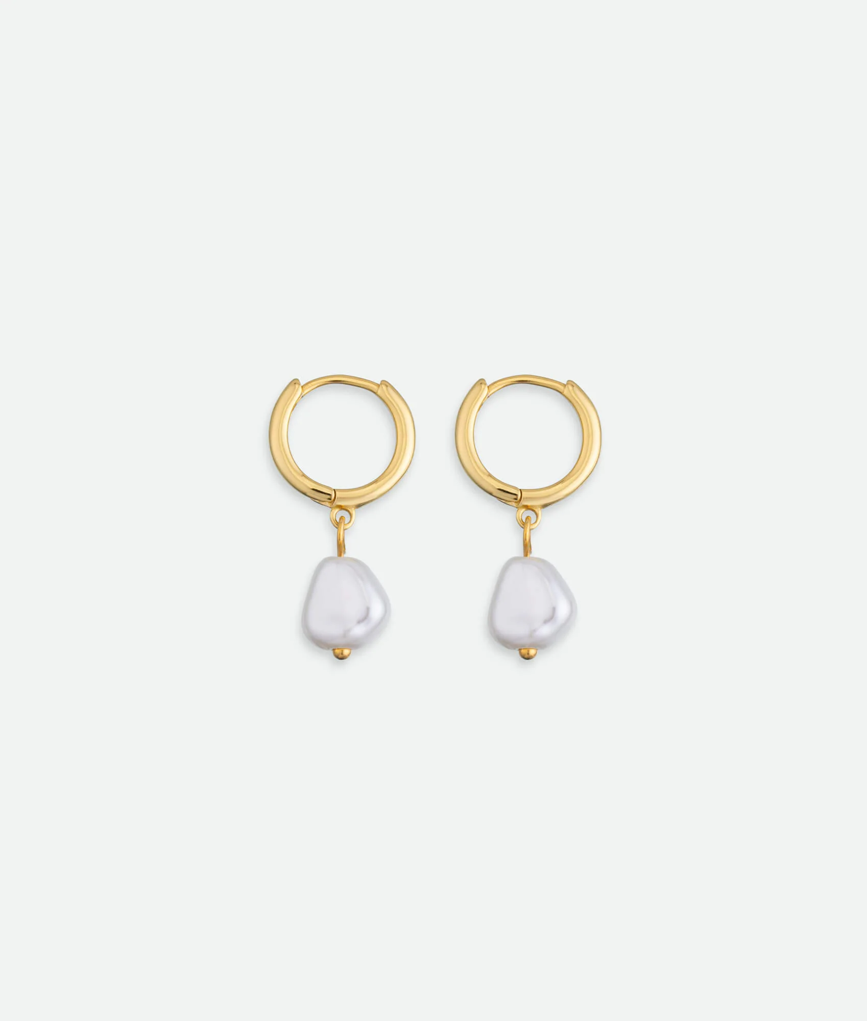 Pearl Charm Hoop Earrings