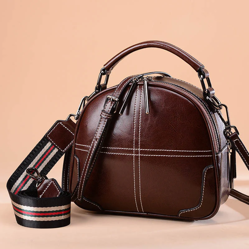 Round Leather Bag