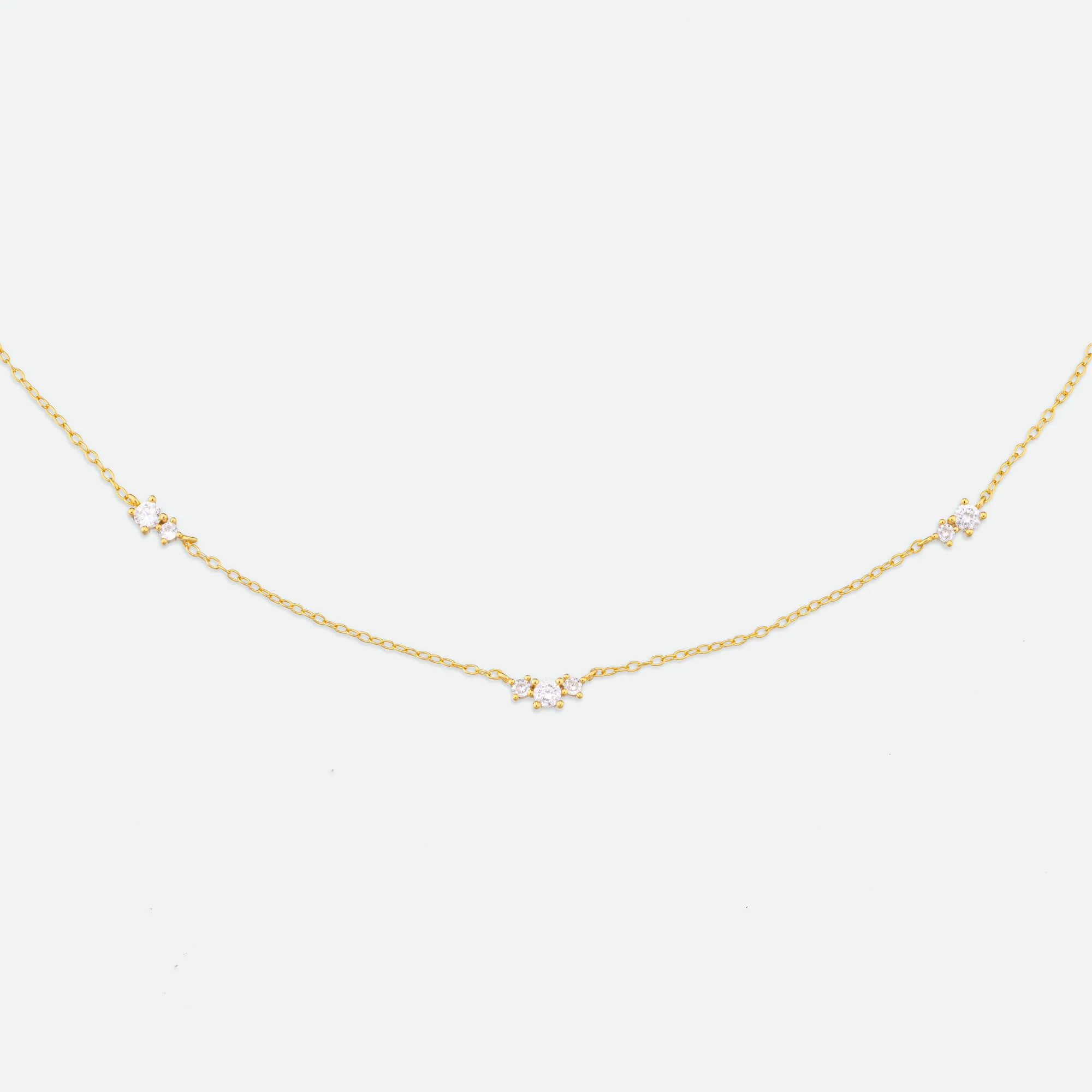 Triple Diamond Chain Necklace