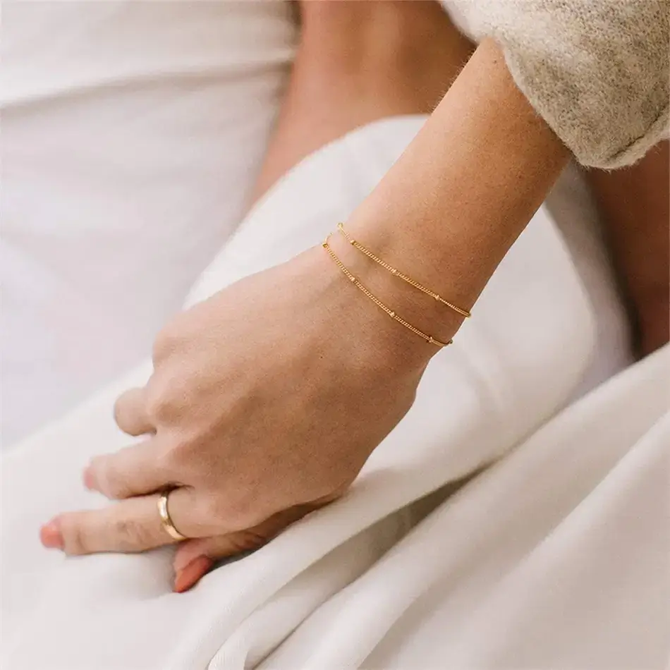 Double Gold Chain Bracelet