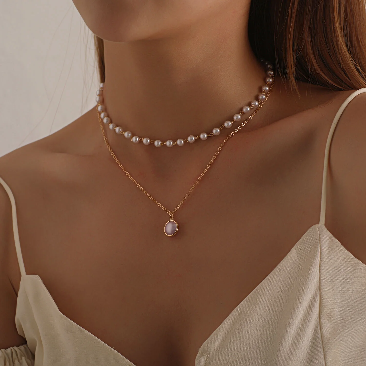 Dual Layered Pearl Necklace