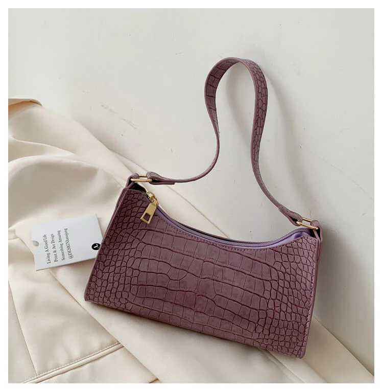 Croc Pattern Shoulder Bag