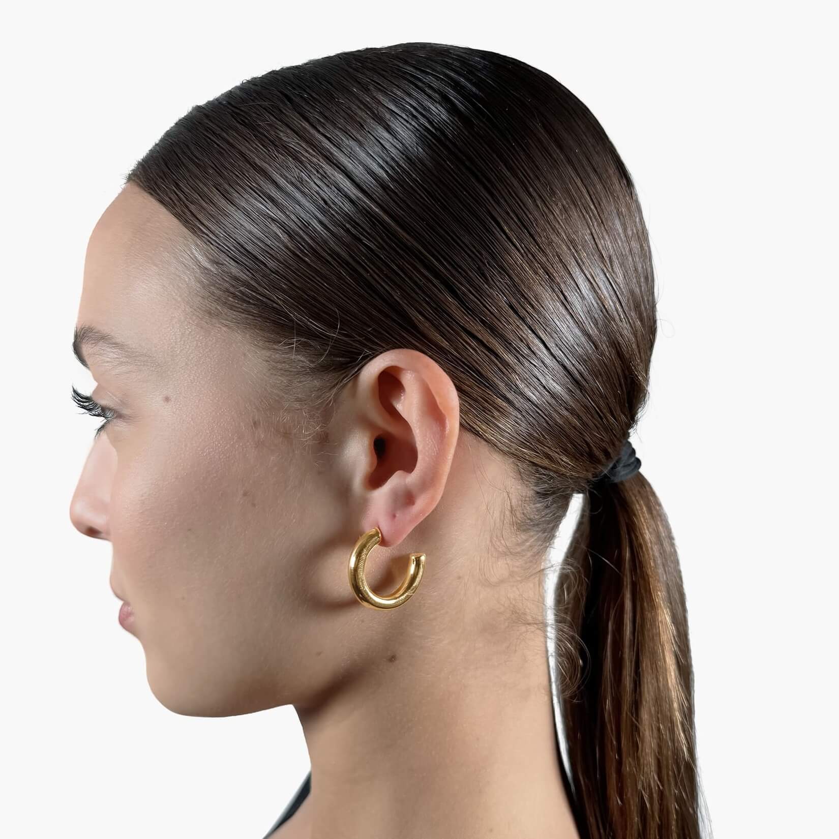 Gold Open Hoop Earrings