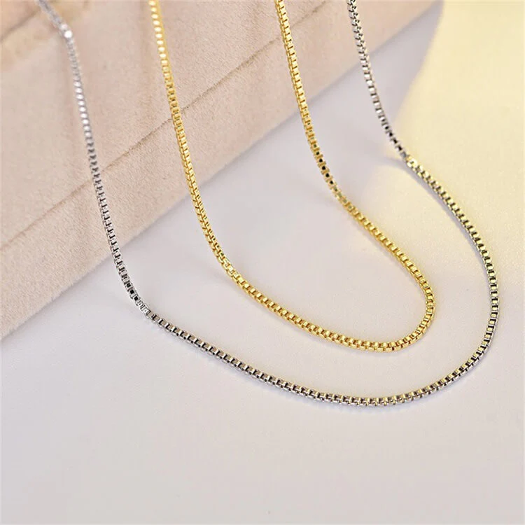 Gold Box Chain Necklace