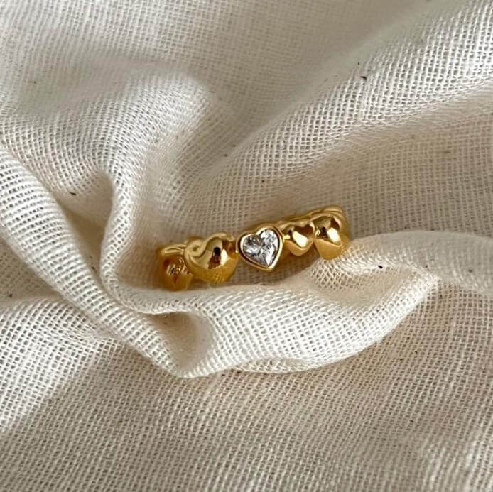Zircon Hearts Ring