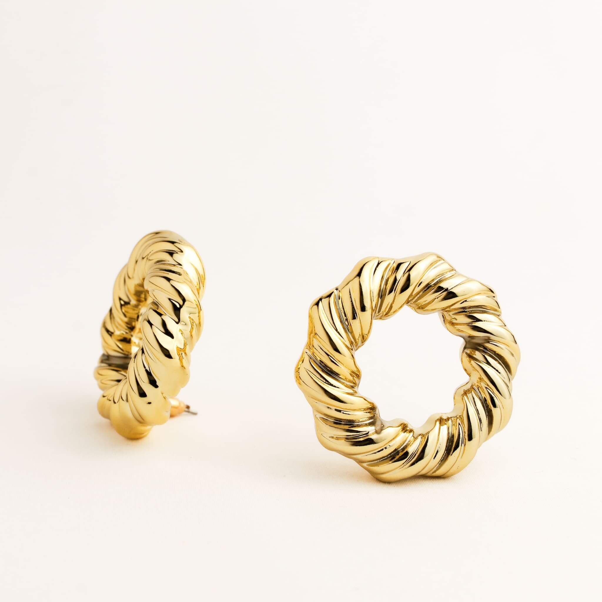 Twisted Gold Hoops
