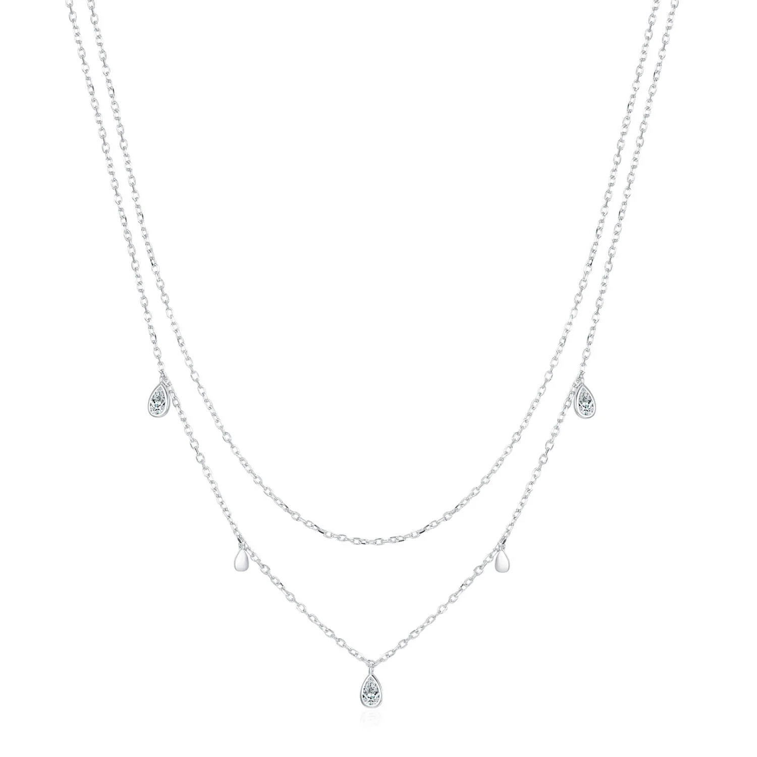 Bi-Layered Water Drop Necklace