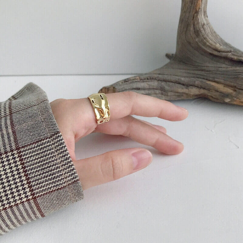 Foil Texture Cuff Ring