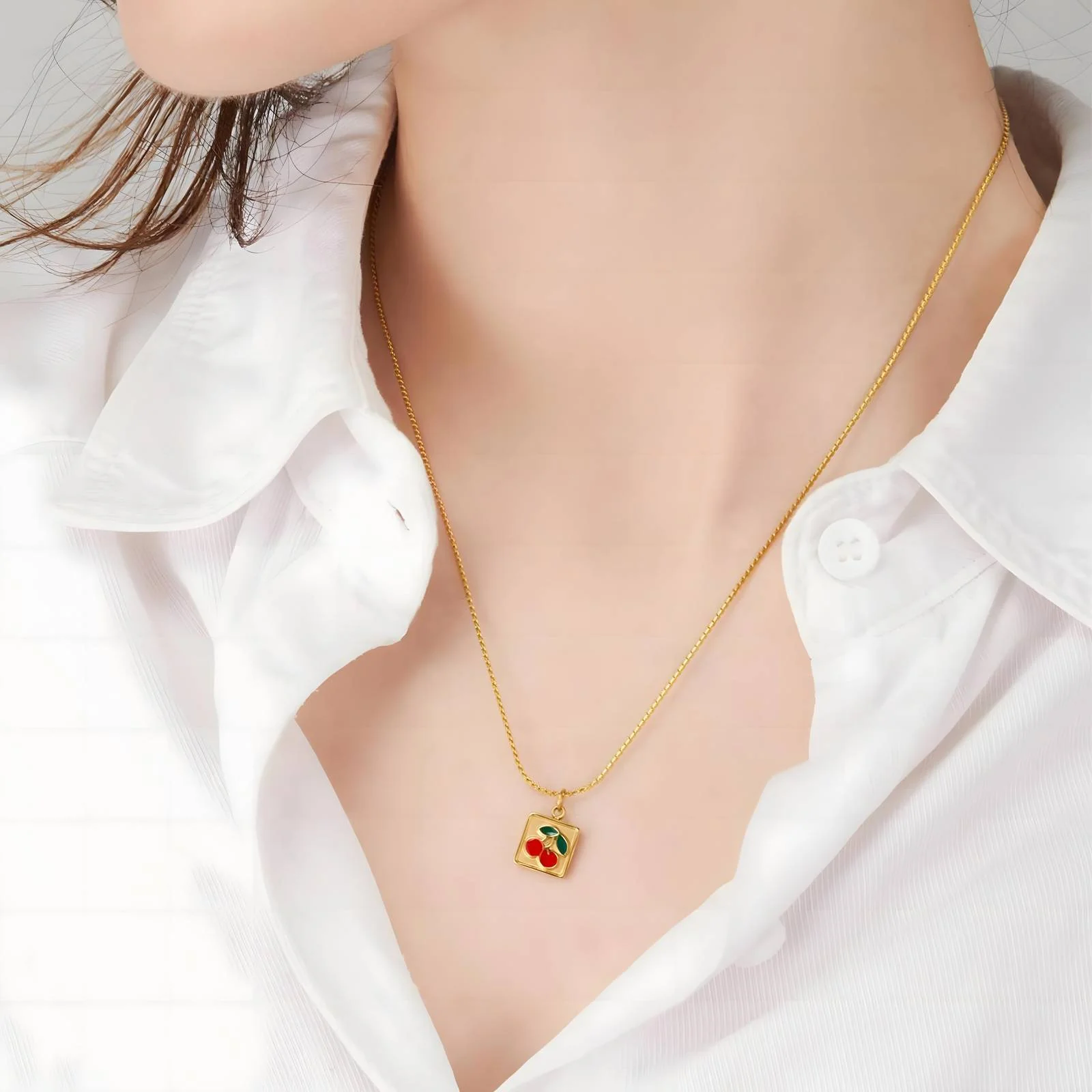 Gold Cherry necklace