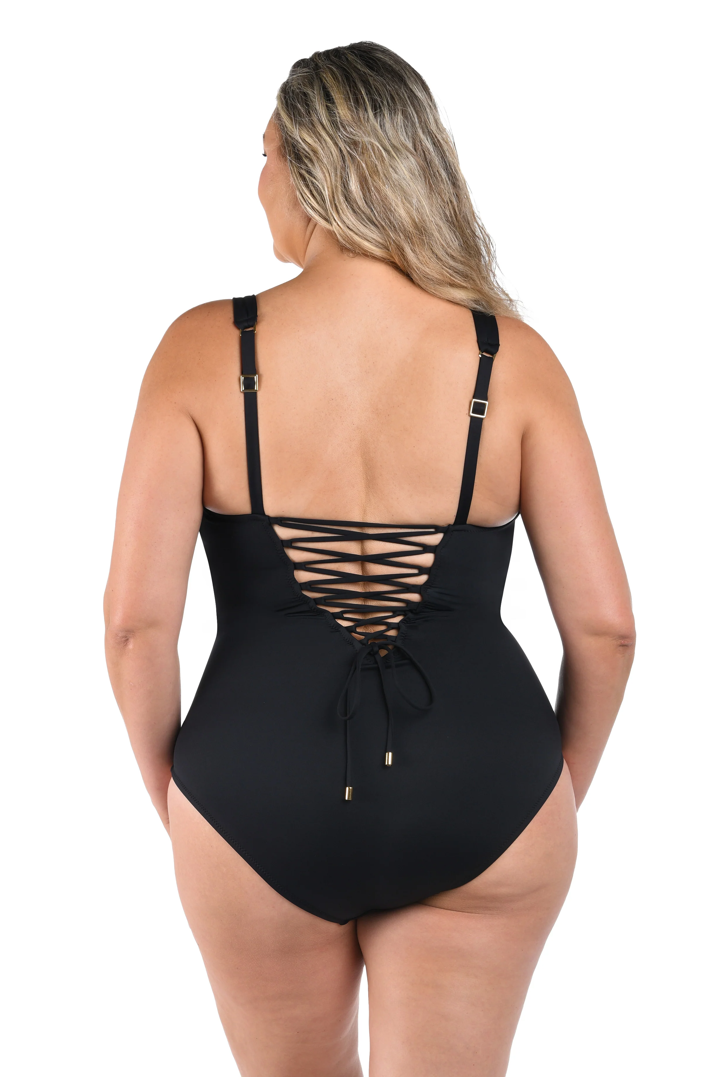 LB Luxe Over The Shoulder One Piece - Black