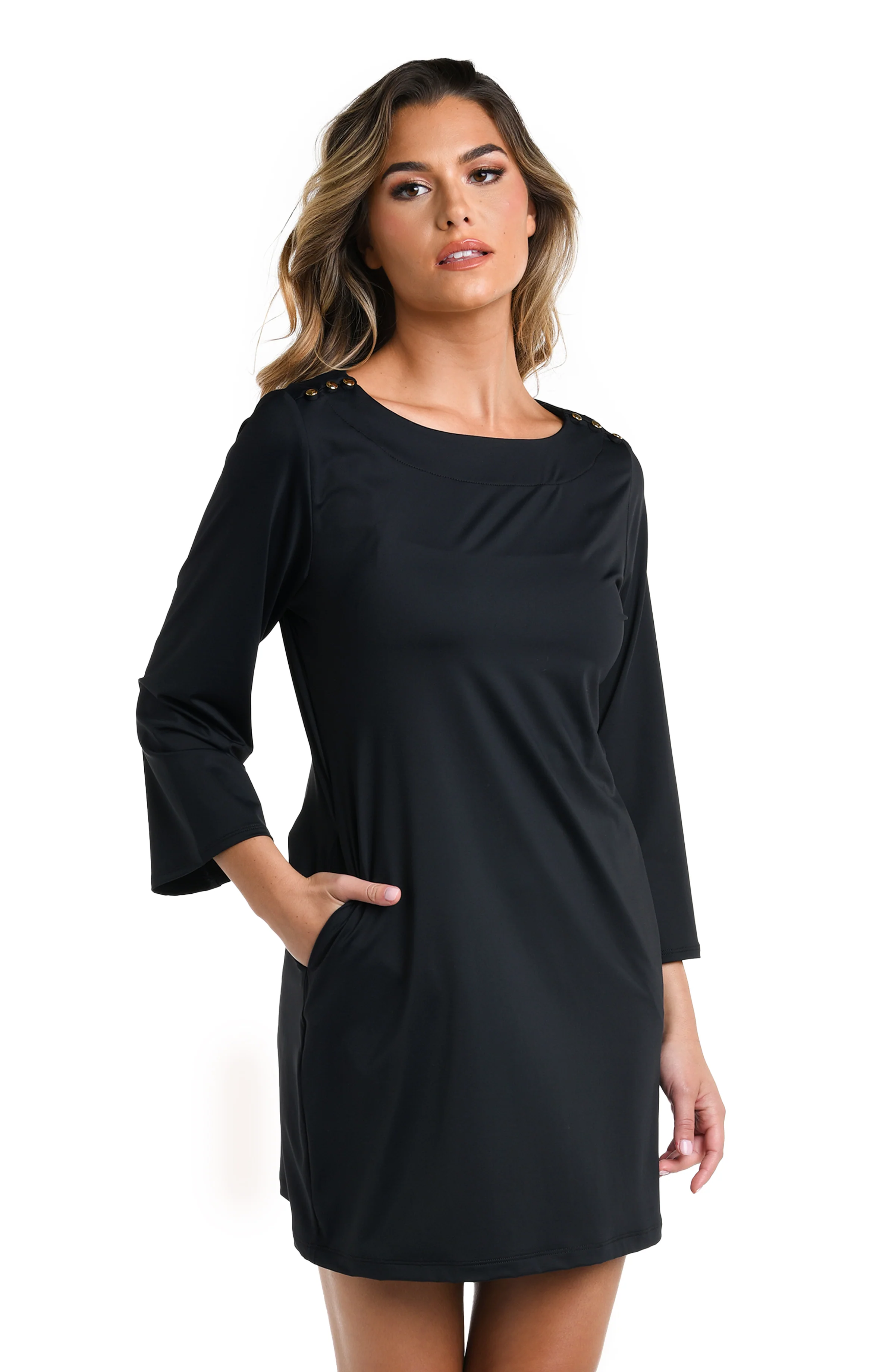 Slinky Jersey Boat Neck Tunic Cover Up - FINAL SALE