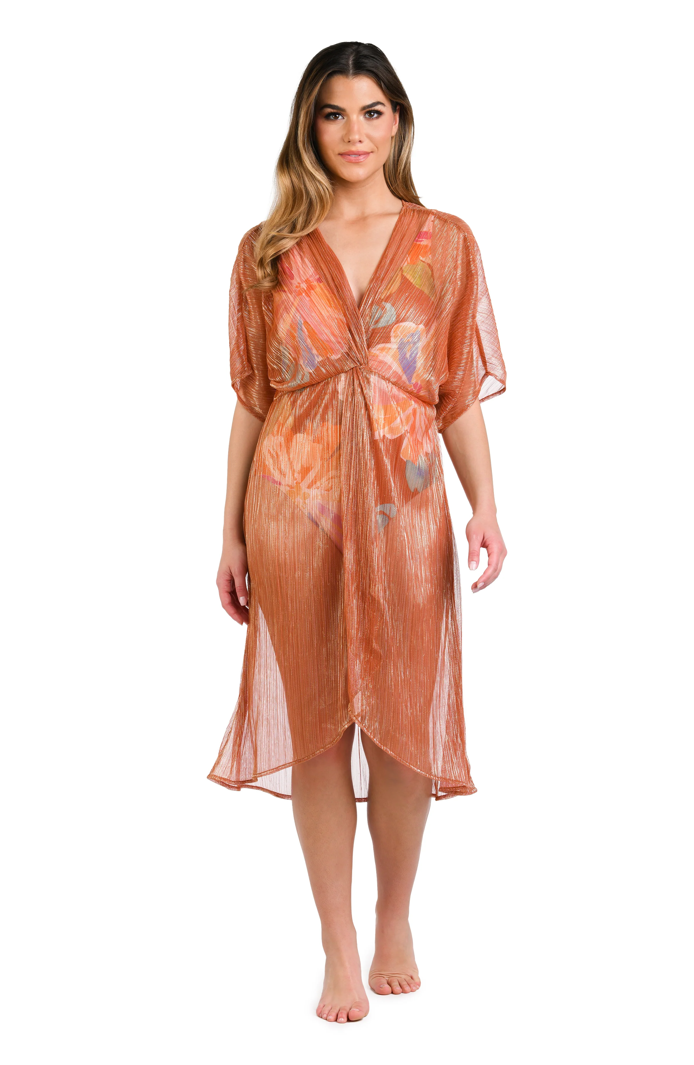Golden Hour Twist Wrap Midi Dress Cover Up - FINAL SALE