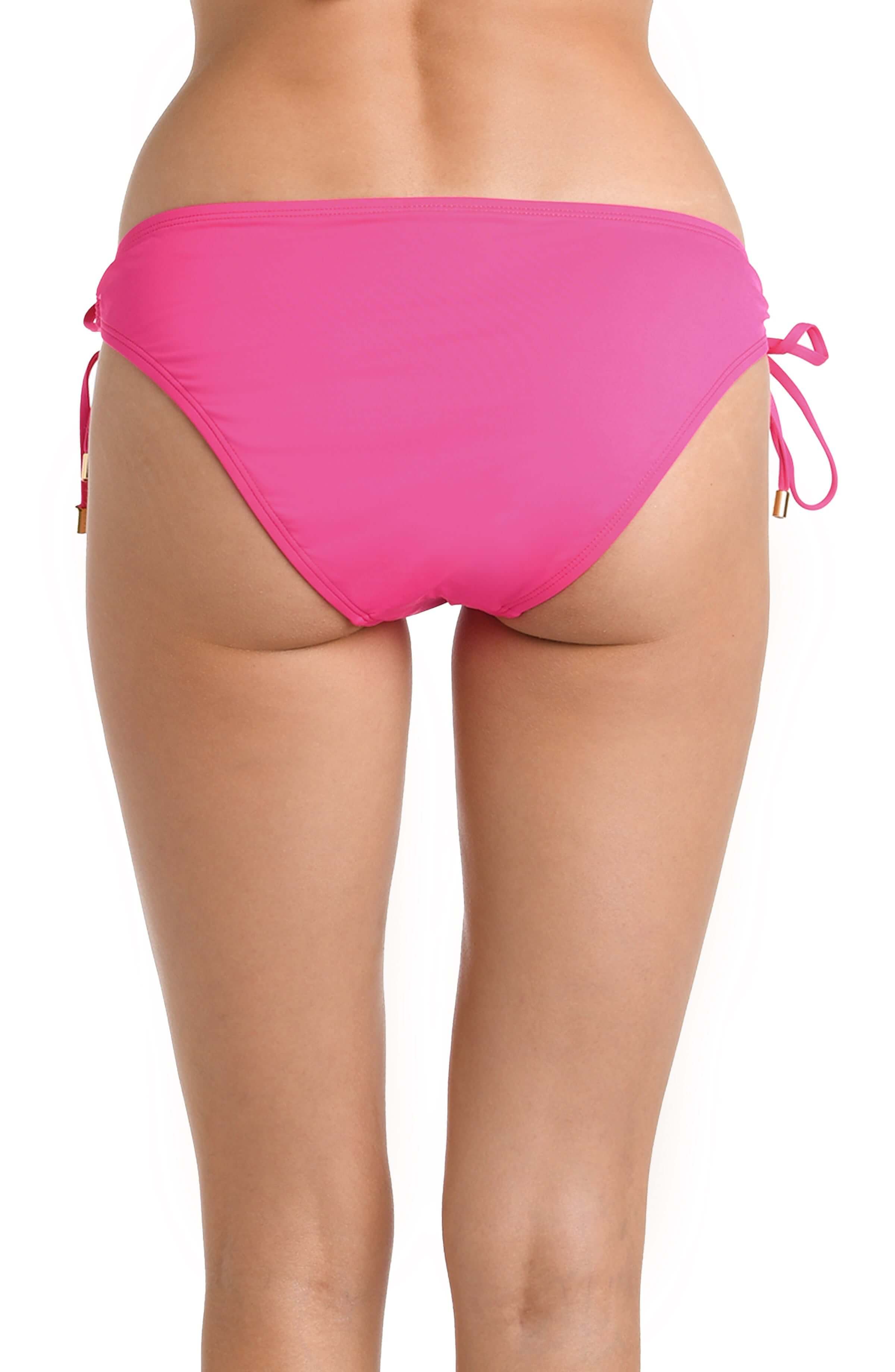 Island Goddess Side Tie Hipster Bottom - Pop Pink - FINAL SALE