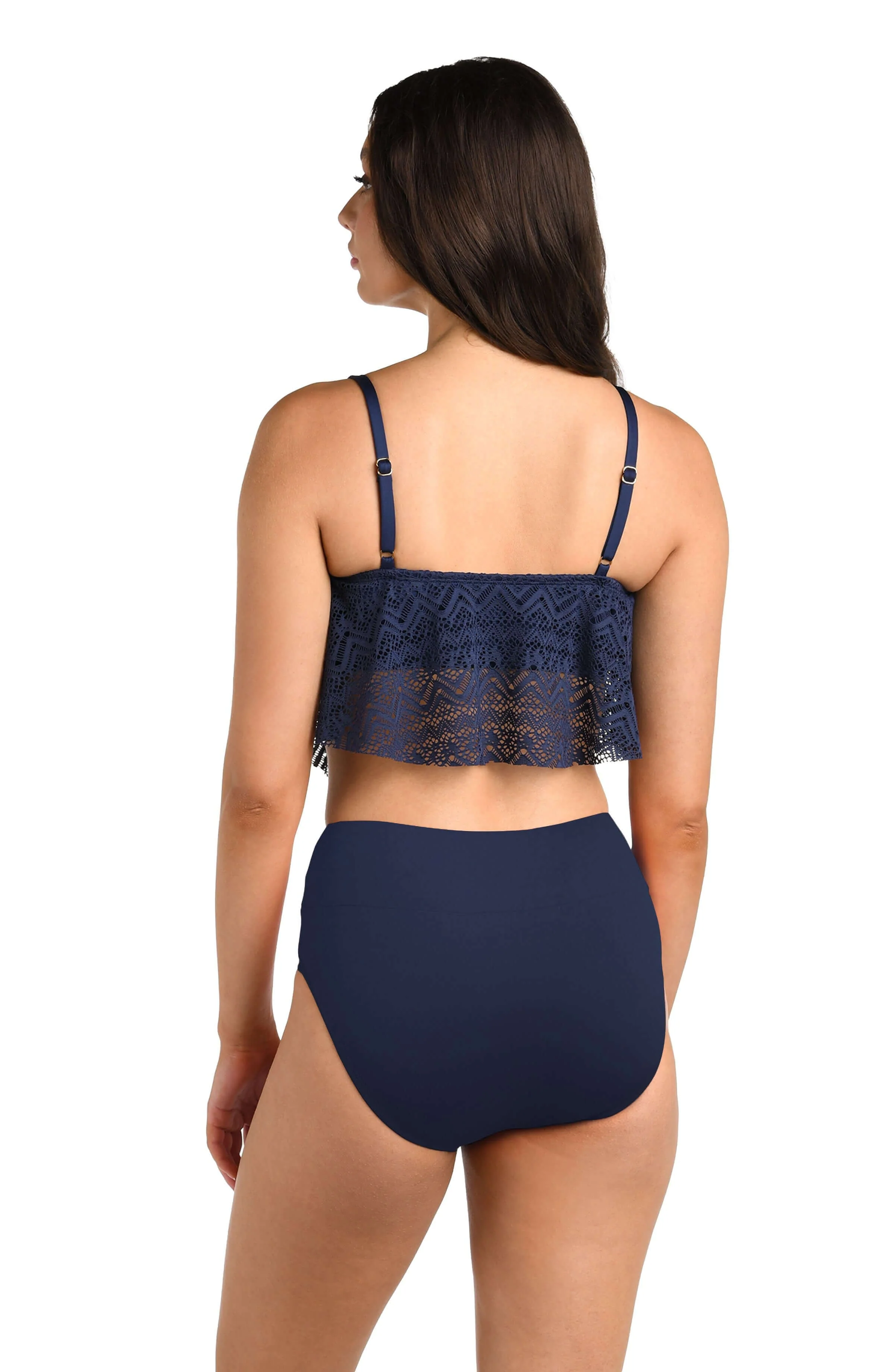 24th & Ocean Cecily Crochet Handkerchief Flounce Midkini Top - FINAL SALE